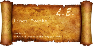 Lincz Evetke névjegykártya
